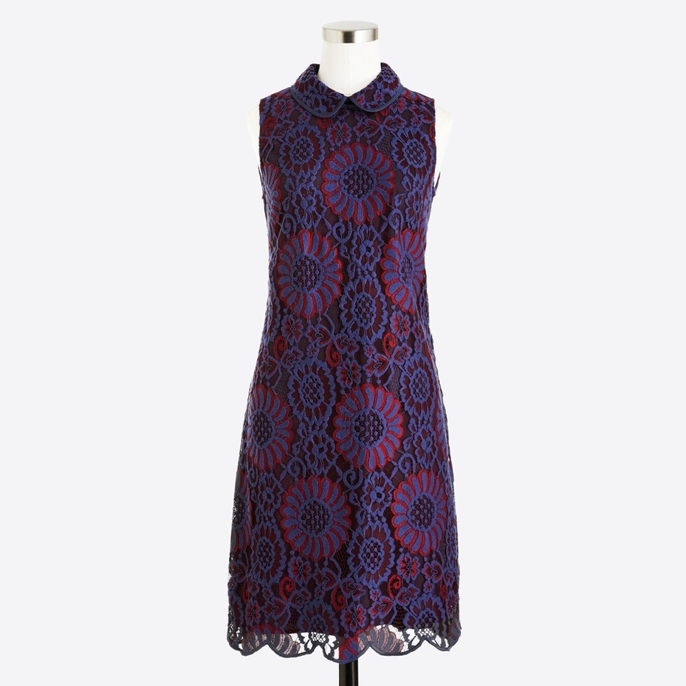 J Crew Lace Collar Mini Dress Sz 4